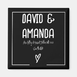 Benutzerdefiniert: Schwarz und Weiß Save the Date  Magnet