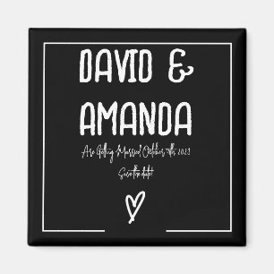 Benutzerdefiniert: Schwarz und Weiß Save the Date Magnet