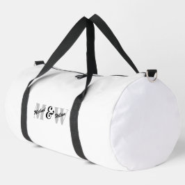 Benutzerdefiniert Schwarz-Weiß-Monogramm Duffle Bag
