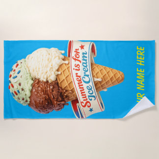 Benutzerdefiniert Sommer ist für Eiscreme Strandtuch