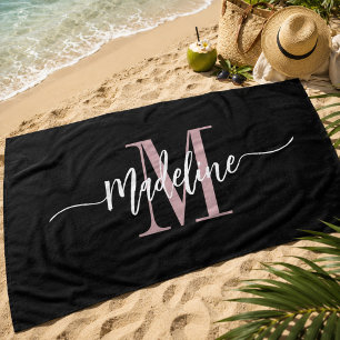 Benutzerdefiniert Stilvolle Monogram Name Script B Strandtuch