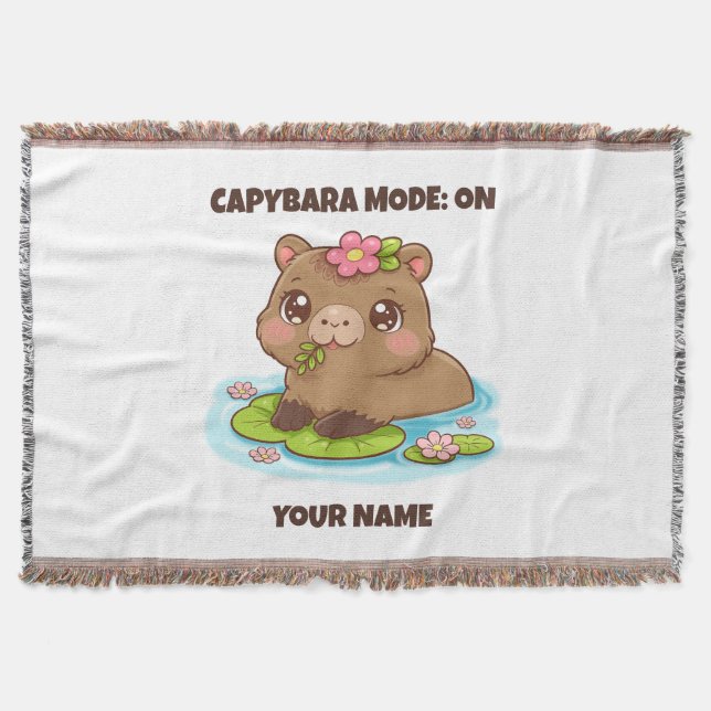 Benutzerdefiniert süß Kawaii Capybara Modus Decke (Vorderseite)
