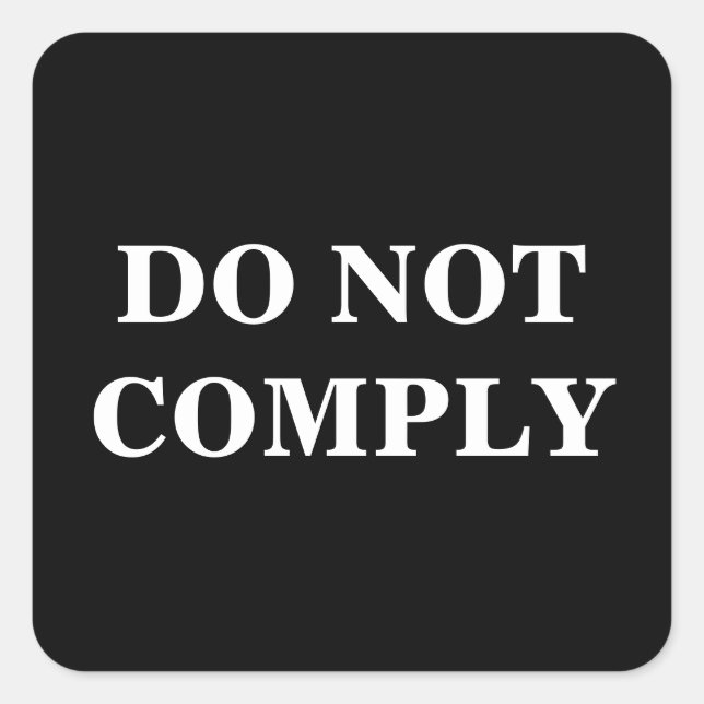 Benutzerdefiniert Text/Farbe Schwarz Pro Freiheit  Quadratischer Aufkleber (Vorderseite)