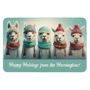 Benutzerdefiniert Text Winter Llamas Magnet
