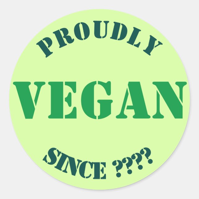 Benutzerdefiniert Vegan Runder Aufkleber (Vorderseite)