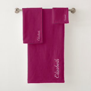 Benutzerdefiniert Viva Magenta Elegante Moderne Vo Badhandtuch Set