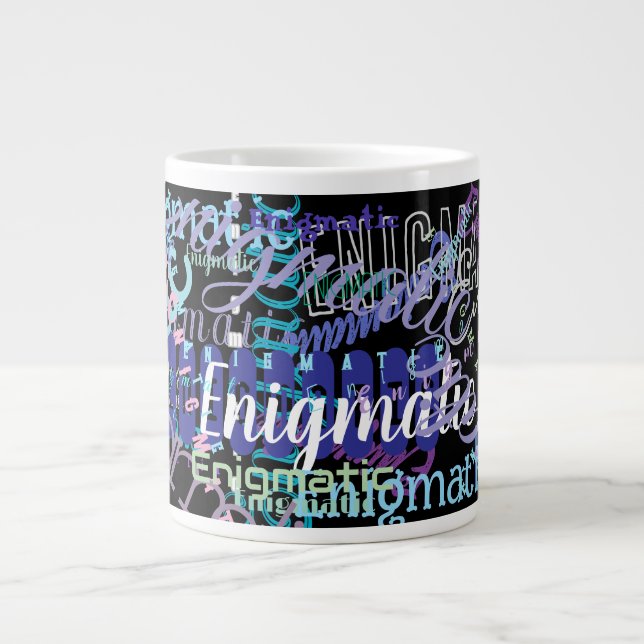 Benutzerdefiniert wiederholendes Wort/Name Jumbo-Tasse (Vorderseite)