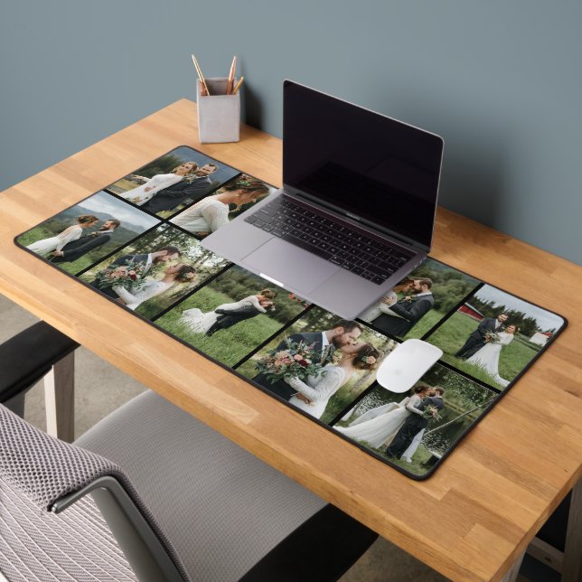 Benutzerdefinierte 10-Foto Collage Desk Mat Schreibtischunterlage (Büro 2)