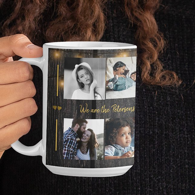Benutzerdefinierte 10 Foto Collage Ihre Textfamili Kaffeetasse (Von Creator hochgeladen)