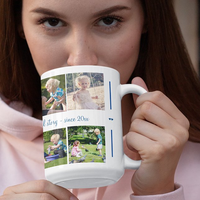 Benutzerdefinierte 10-Foto-Collage Ihre Textfamili Kaffeetasse (Von Creator hochgeladen)