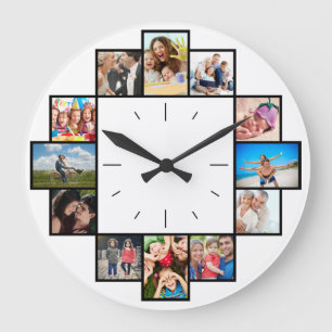 Benutzerdefinierte 12 Erinnerungen-Bildersammlung  Große Wanduhr