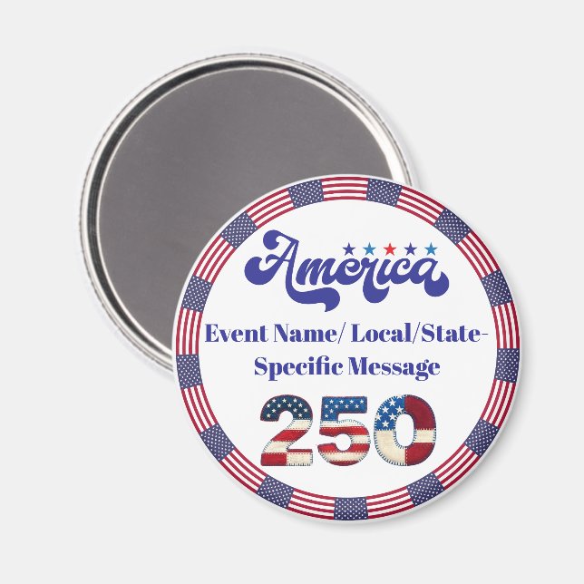 Benutzerdefinierte 1776–2026 USA-Flagge Magnet (Vorderseite/Rückseite)