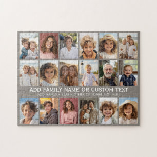 Benutzerdefinierte 18-Foto-Collage - Taupe - weiße