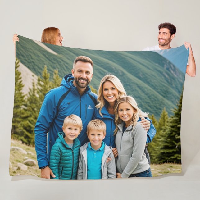Benutzerdefinierte 1-Foto-Familie Fleecedecke (Beispiel)