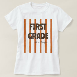 Benutzerdefinierte 1. Klasse Schulstreifen Lehrer T-Shirt