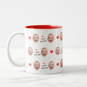 Benutzerdefinierte 2-Foto-Baby-Gesicht-Collage "Ic Zweifarbige Tasse