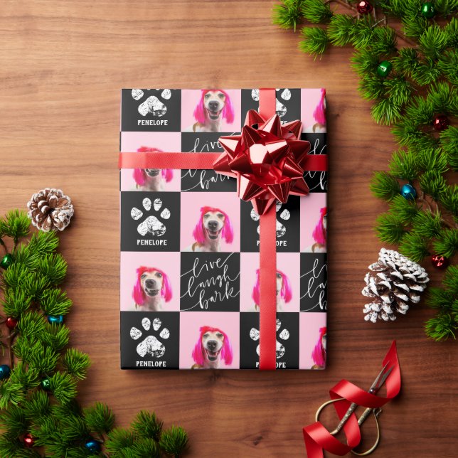 Benutzerdefinierte 2-Foto-Dog-Paw-Druck Geschenkpapier (Feiertagsgeschenk)