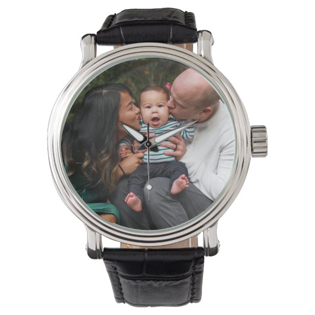 Benutzerdefinierte 2-Foto-Doppelseitige Personalis Armbanduhr (Vorderseite)