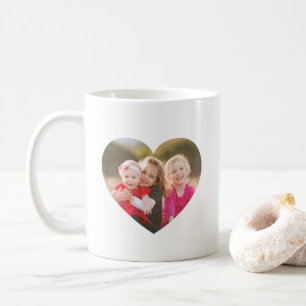 Benutzerdefinierte 2-Foto-Herz Kaffeetasse