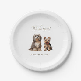 Benutzerdefinierte 2-Hunde-Hochzeit  Pappteller