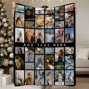 Benutzerdefinierte 36 x Fotocollage Personalisiert Fleecedecke
