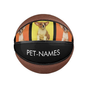 Benutzerdefinierte 3-Foto-Collage Haustier Hund Na Mini Basketball