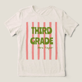 Benutzerdefinierte 3. Klasse Schulstreifen Lehrer Tri-Blend Shirt