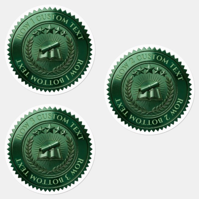Benutzerdefinierte 3D-editierbare grüne Folien-Zer Etiketten (Gruppe)