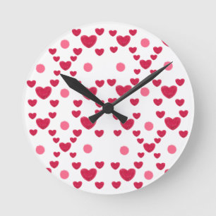 Benutzerdefinierte 3D-Jelly-Hearts und Punkte Süße Runde Wanduhr