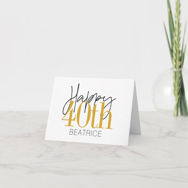 Benutzerdefinierte 40. Happy Birthday Card Karte (Vorderseite)