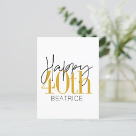 Benutzerdefinierte 40. Happy Birthday Card Postkarte