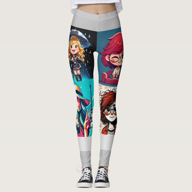 Benutzerdefinierte 4-Foto-Collage Leggings (Vorderseite)