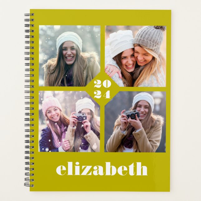 Benutzerdefinierte 4-Foto-Personalisierte Chartreu Planer (Vorderseite)