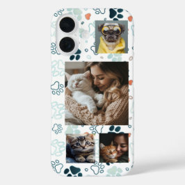 Benutzerdefinierte 4-Foto-Slots & Pawprints iPhone 16 Hülle