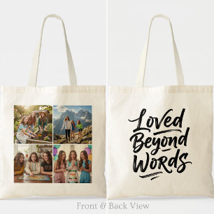 Benutzerdefinierte 4-Foto-Tasche 'Mom Loved Beyond Tragetasche