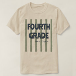 Benutzerdefinierte 4. Klasse Schulstreifen Lehrer T-Shirt