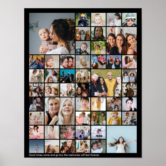 Benutzerdefinierte 50-Foto-Collage-Erinnerungsanze Poster (Vorne)