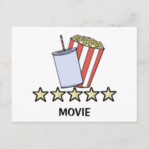 Benutzerdefinierte 5-Sterne-Filmkritik Popcorn-Get Postkarte