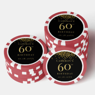 Benutzerdefinierte 60. Geburtstags-Partygeschenke Pokerchips