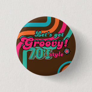 Benutzerdefinierte 70er Retro-Disco-Birthday-Boogi Button