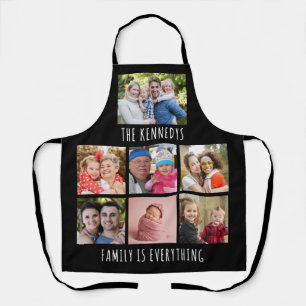 Benutzerdefinierte 7-Foto-Collage Familienname Zit Schürze
