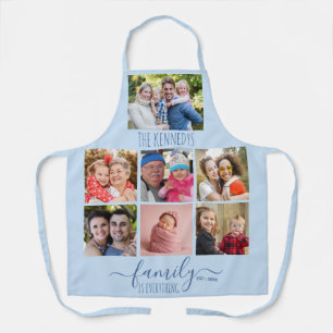 Benutzerdefinierte 7-Foto-Collage-Familienzitat He Schürze