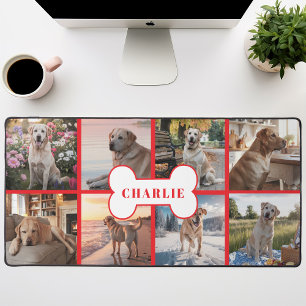 Benutzerdefinierte 8-Foto-Collage-Hundeknochen-Hau Schreibtischunterlage