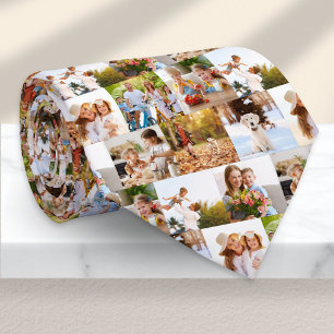 Benutzerdefinierte 8-Foto-Collage Personalisierter Krawatte