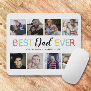 Benutzerdefinierte 8-Foto-Collage Vater Büro Mousepad