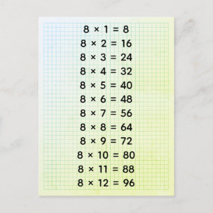 Benutzerdefinierte #8-Multiplikationstabelle (für  Postkarte