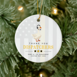 Benutzerdefinierte 911-Dispatcher-Gans mit Headset Keramik Ornament