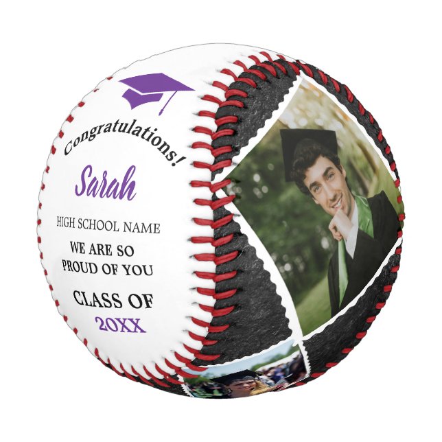 Benutzerdefinierte Abschluss 4-Foto-Klasse von 202 Baseball (Schrägansicht)