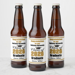 Benutzerdefinierte Abschlussfeier der Gold-Klasse Bierflaschenetikett