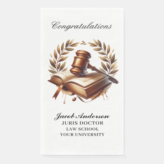 Benutzerdefinierte Abschlussfeier personalisierter Serviette (Vorderseite)